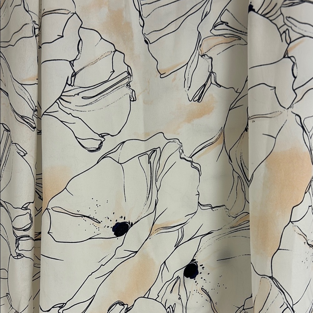 St. Tropez West Cream and Black Graphic 3/4 Sleeve Blouse - Picture 3 of 6